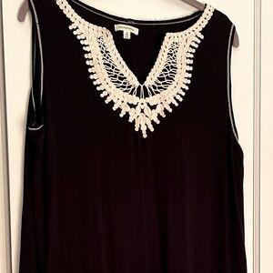 Max Studio knit dress with crochet trim